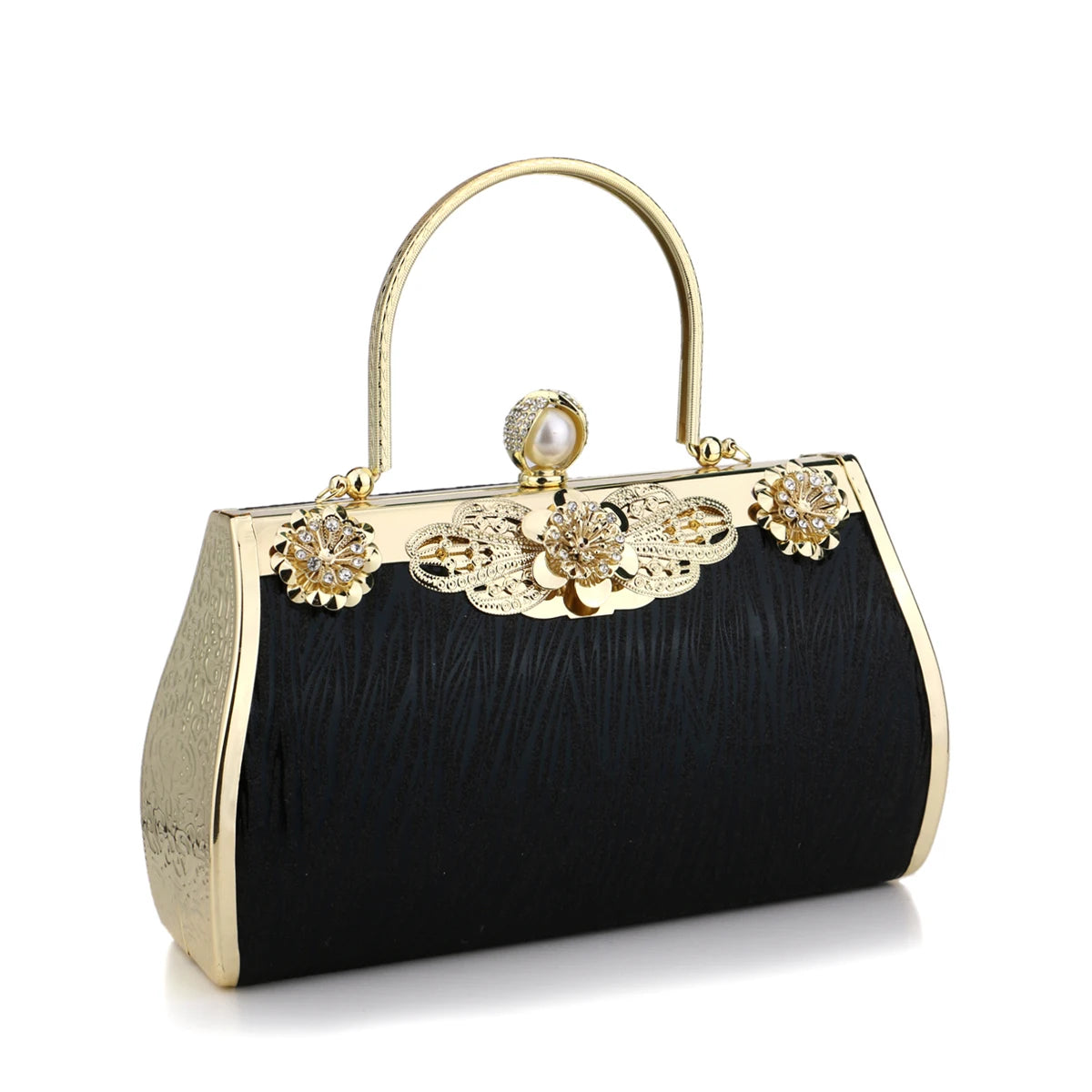 Mixed Color Pearl Metal Evening Bags Diamonds Line Printed Clutch Handbags Purse For Wedding