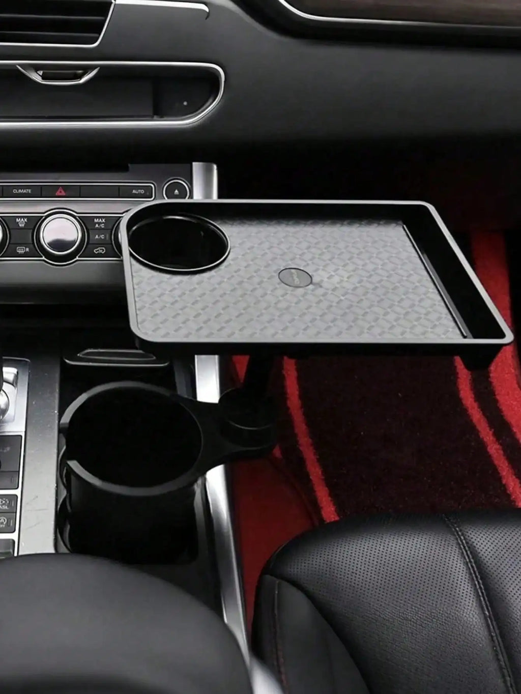 2-in-1 Car Cup Holder Tray – 360° Rotatable Tabletop, with Stable Base & Phone Slot, Durable Interior Accessory