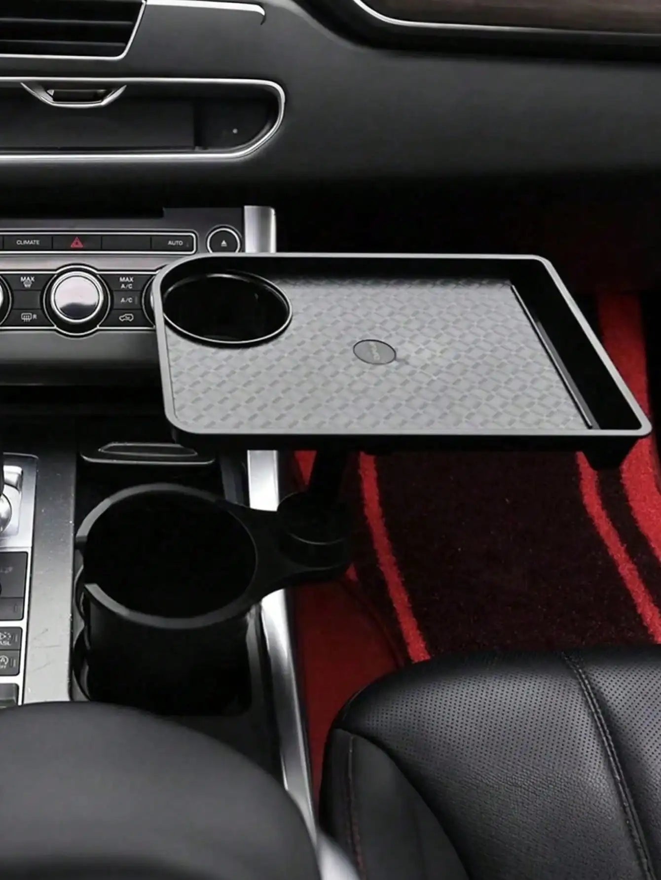 2-in-1 Car Cup Holder Tray – 360° Rotatable Tabletop, with Stable Base & Phone Slot, Durable Interior Accessory