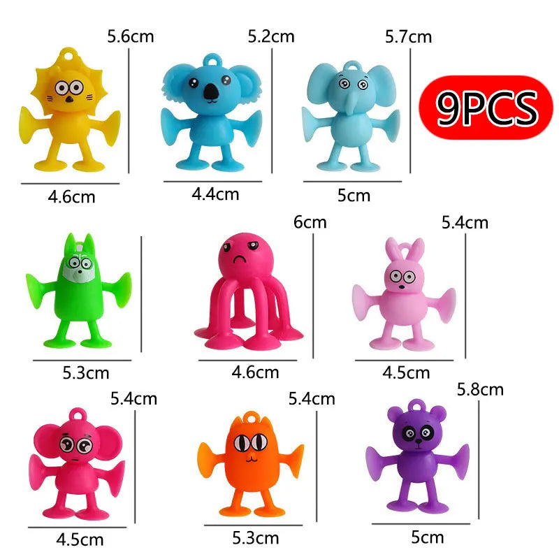 Montessori Animal Silicone Soft Building Blocks Children Toys DIY Suction Cup Assembly Construct Sensory Play Educational Toys