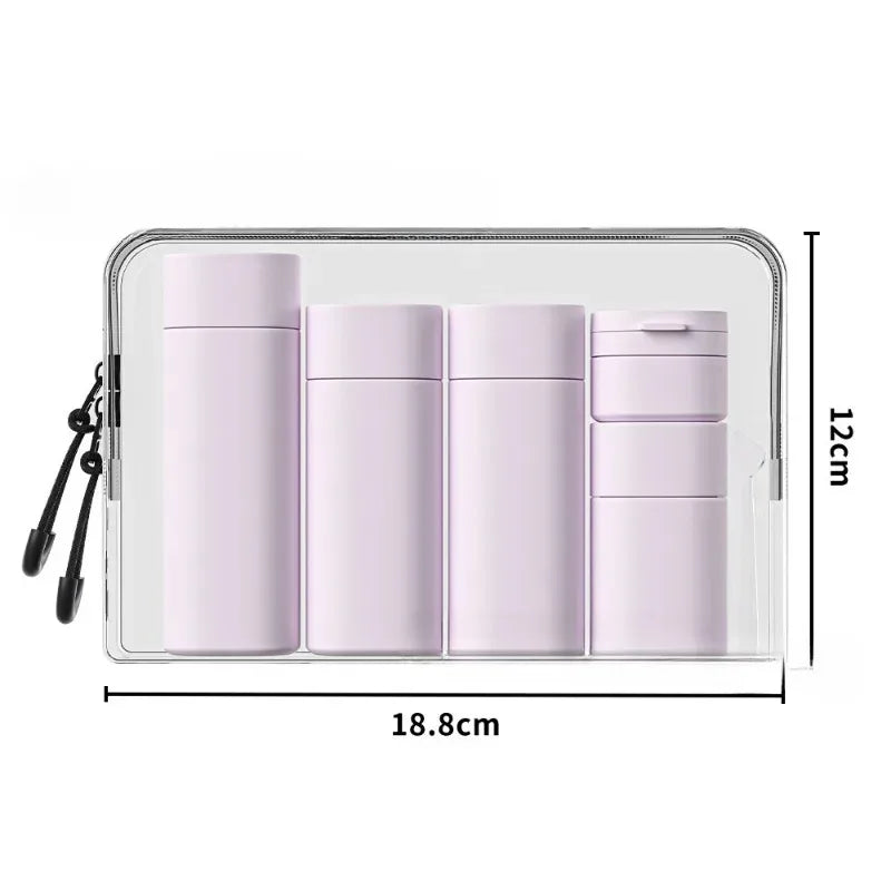 5Pcs Multiple Colors Hydrating Makeup Dispensing Bottles Portable Lotions Shampoos Traveling Refillable Squeezed Empty Bottles