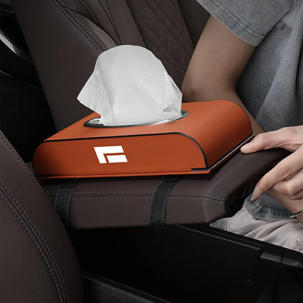 Car Tissue Box Microfiber For BAIC JISHI Rox Adamas 2026 Auto Armrest Storage Bag Vehicle Hanging Napkin Paper Box Accessories