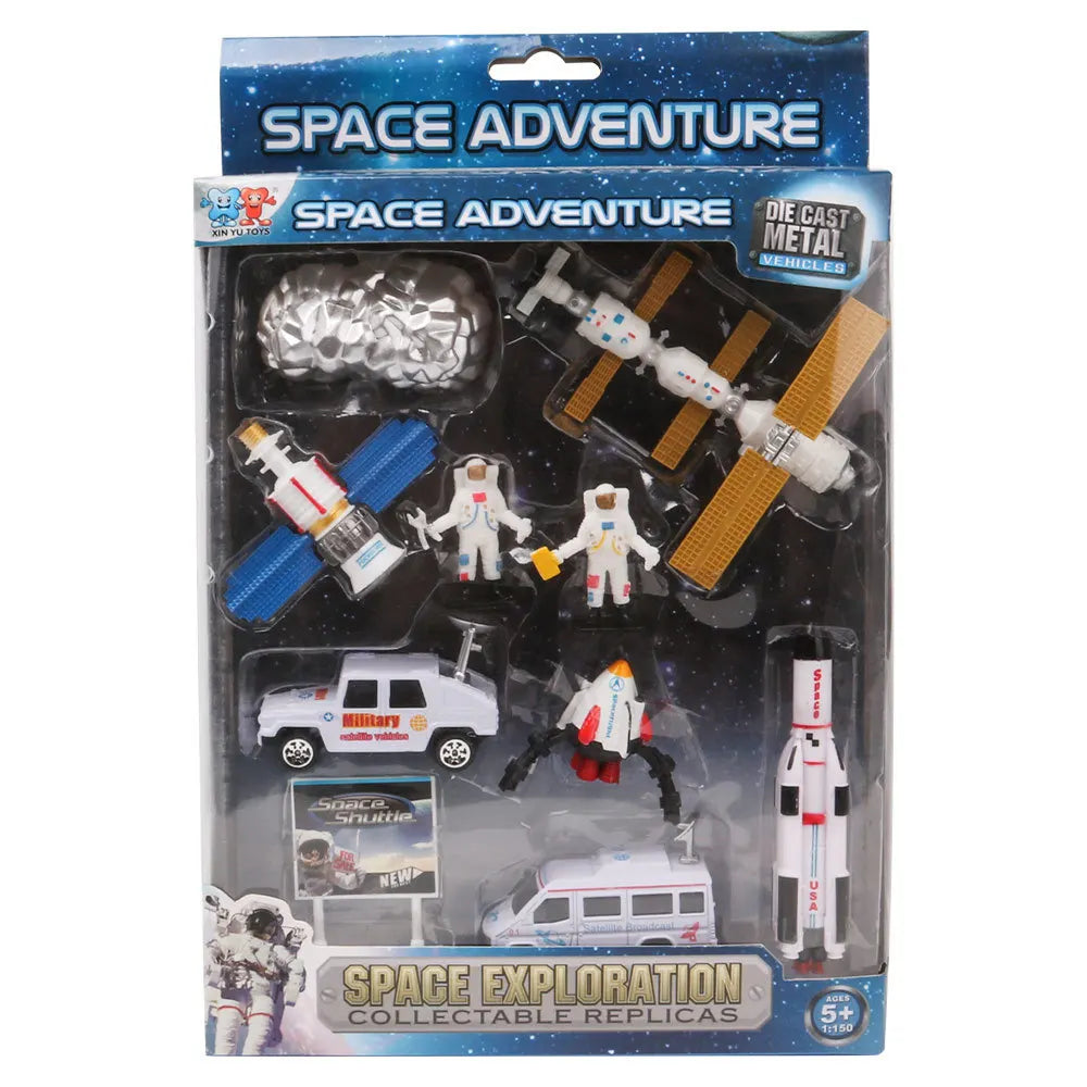 Rocket Model Aircraft Space Toy Set Child Car Launch Tower Space Ship Children's Creative Educational Toys