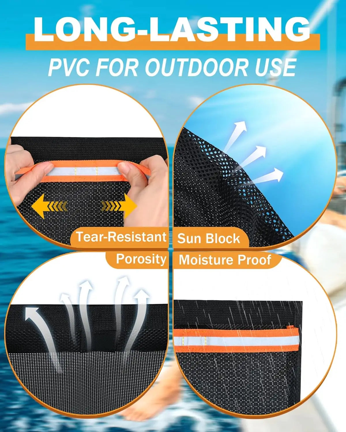 Self-adhesive Boat Storage Bag with Lid Reflective Leak-Proof Boat Marine Mesh Bag Strong Adhesive Boat Storage Fishing Tools