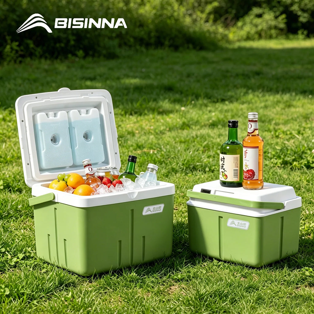 BISINNA Portable Ice Box Large Capacity Outdoor Travel Car Fridge with Temperature Display Camping Fishing Beach Cooler Box