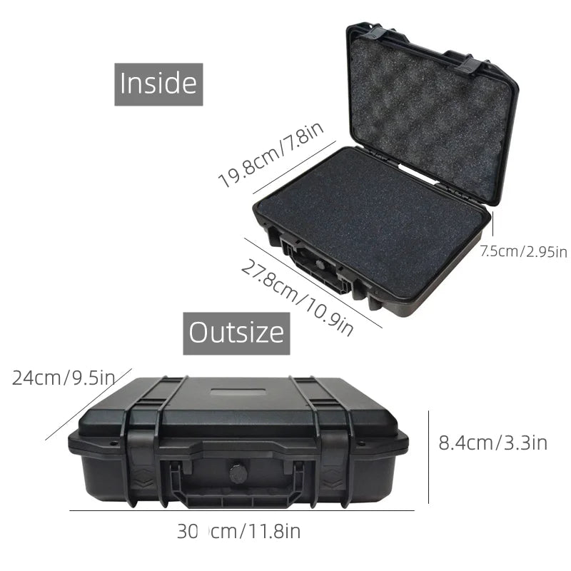 Waterproof Hard Shell Tool Box Pelican Style ABS Case for Mechanics Heavy Duty Equipment Storage Organizer with Lock Hard Shell