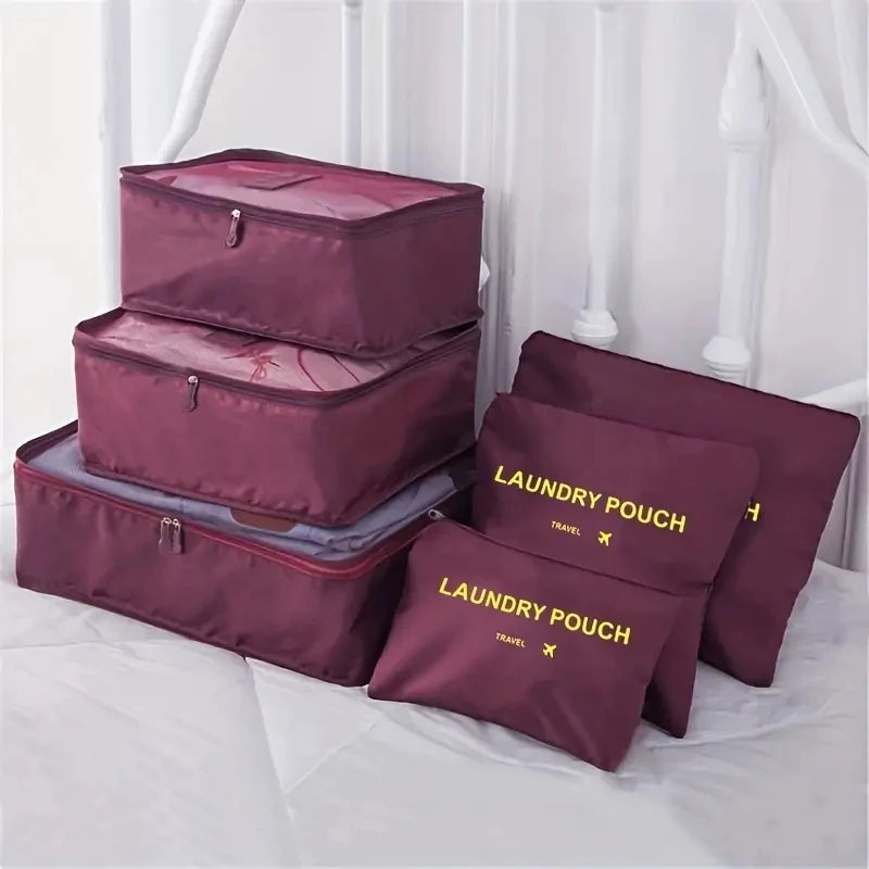 6pcs Travel Organizer Storage Bags Portable Travel Suitcases Organizer Travel Bag For Women Luggage Organizer Clothes Shoes Bag