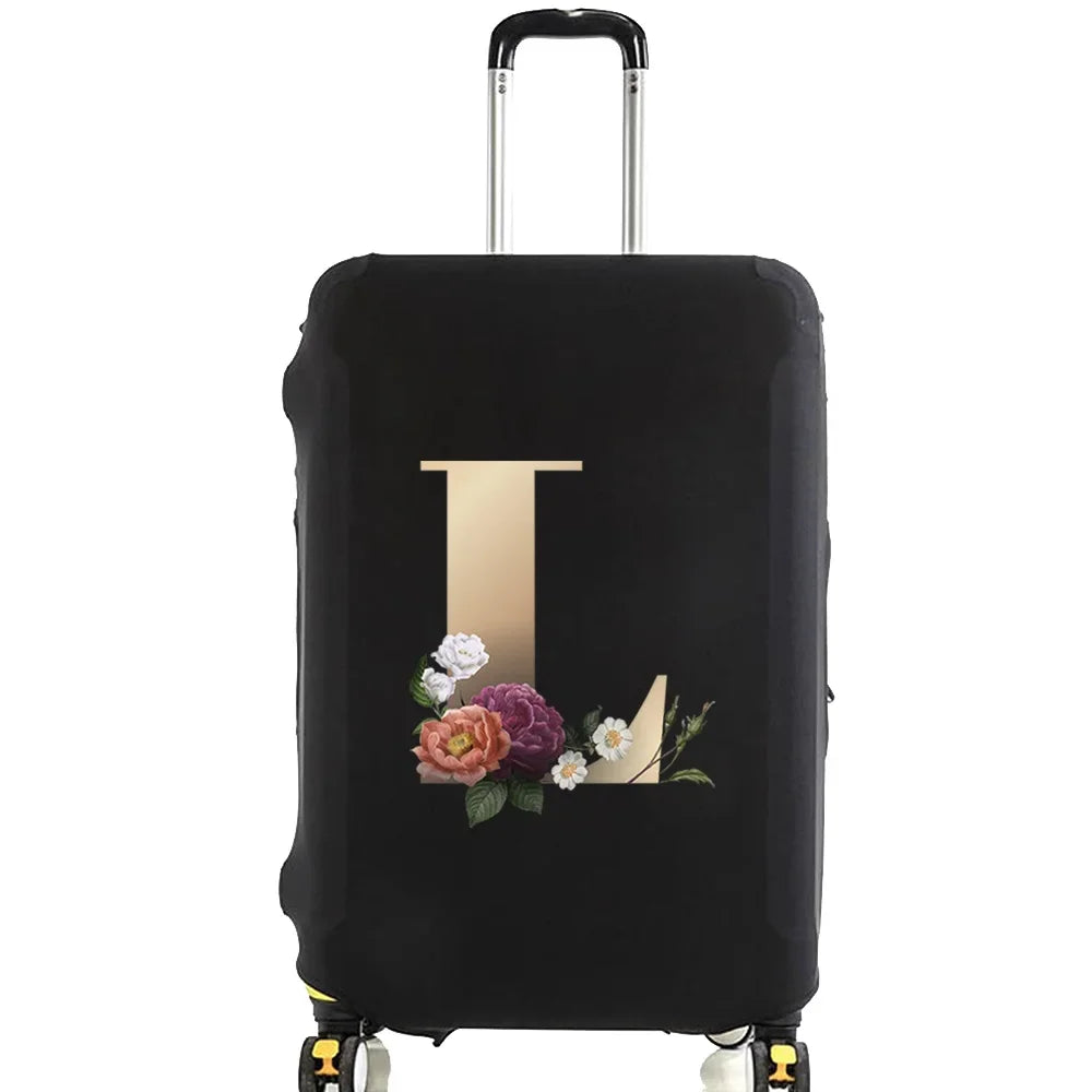 Travel Suitcase Protective Covers Thick Elastic Luggage Cover Protector for 18"-28"Baggage Travel Bag Case Gold Letter Printed