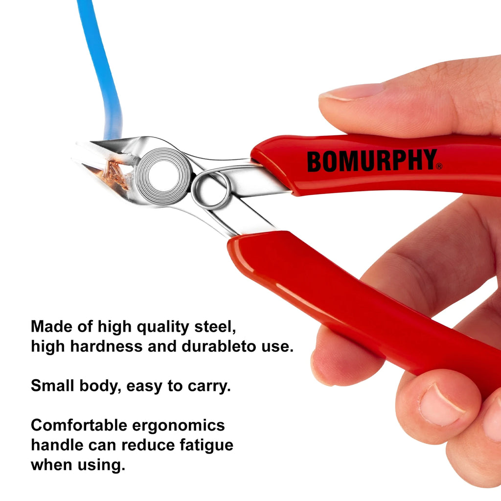 BOMURPHY Diagonal Pliers Precision Wire Cutters Nipper for Electronic Repair DIY Craft Cutting Tools
