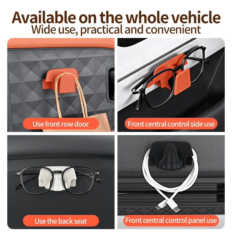 New Sun Visor Glasses Holder Car Sunglasses Clip Data Cable Storage Holder Car Sunglasses Holder Eyeglasses Clips Accessories