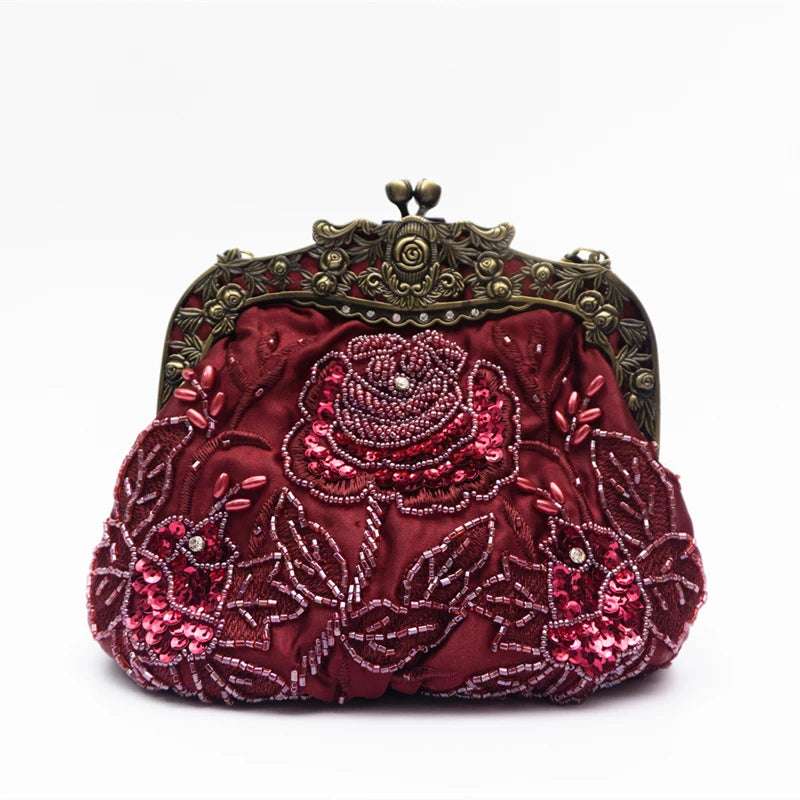 Retro handbag versatile dinner bag Hanfu Qipao bag Oblique cross bag Ethnic style women's bag Handmade dress bag