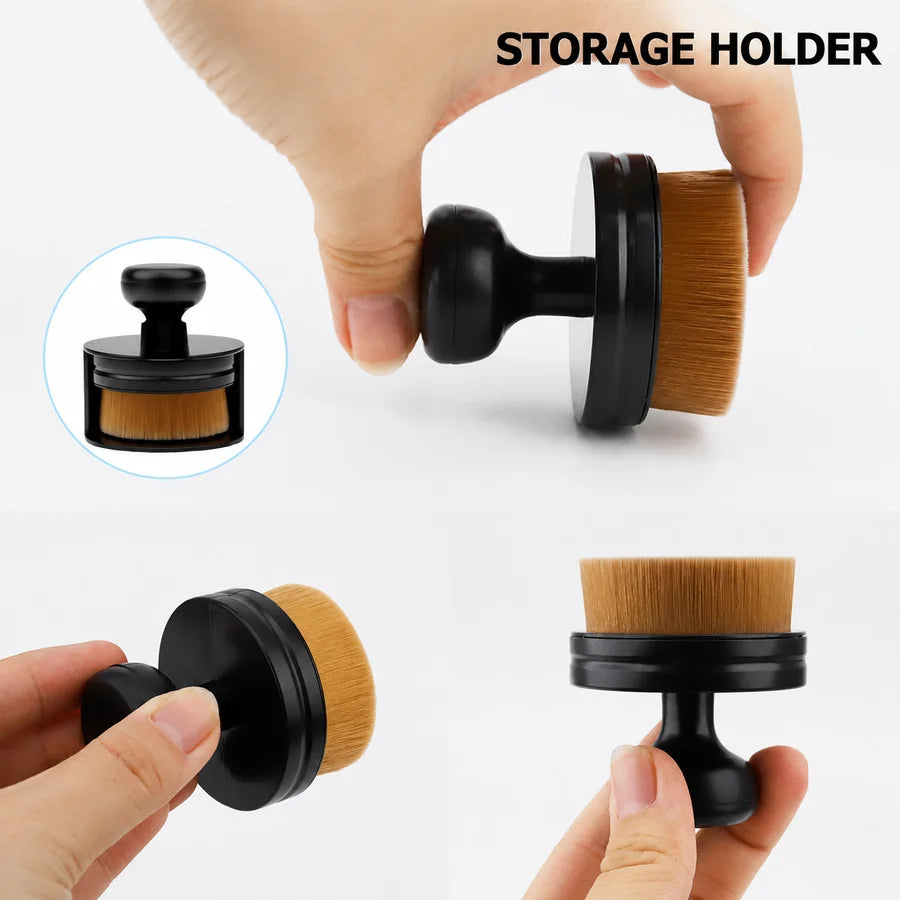 Handheld Tire Shine Applicator with Seal Cover, Tire Sidewall Brush Compact Auto Detail Brush for Cleaner Sidewall Application