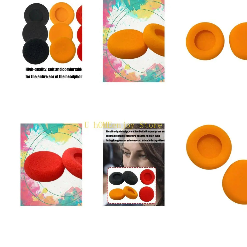 B0KF Thickened Foam Ear Pads for Headphones Sponges Replacement Cushions Cover