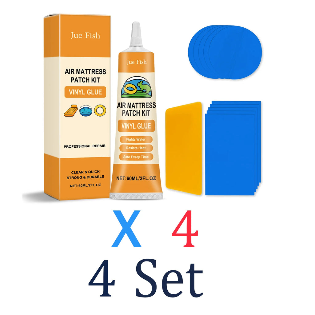 Inflatable Repair Kit Airbed Patch Glue Waterproof Sealant Pool Camping Bed Maintenance Strong Bond 60ml Vinyl Adhesive Seal Kit