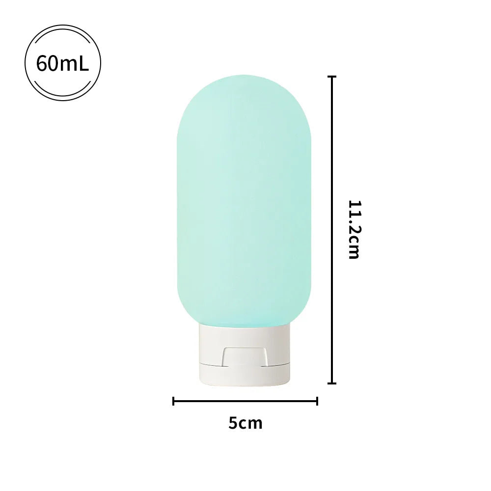 60ml/Set Silicone Travel Multicolour Cosmetic Bottles Empty Container Leakproof Refillable Bottle For Shampoo Conditioner Lotion