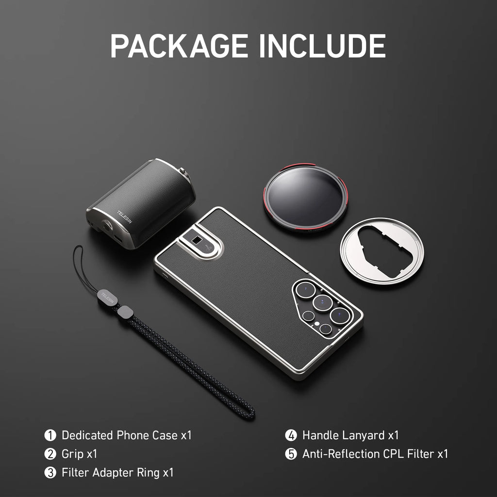 TELESIN Master Shooting Set Phone Camera Hand Grip Phone Holder CPL ND 2-32 Filter Remote Handle For SAMSUNG Galaxy S25 Ultra
