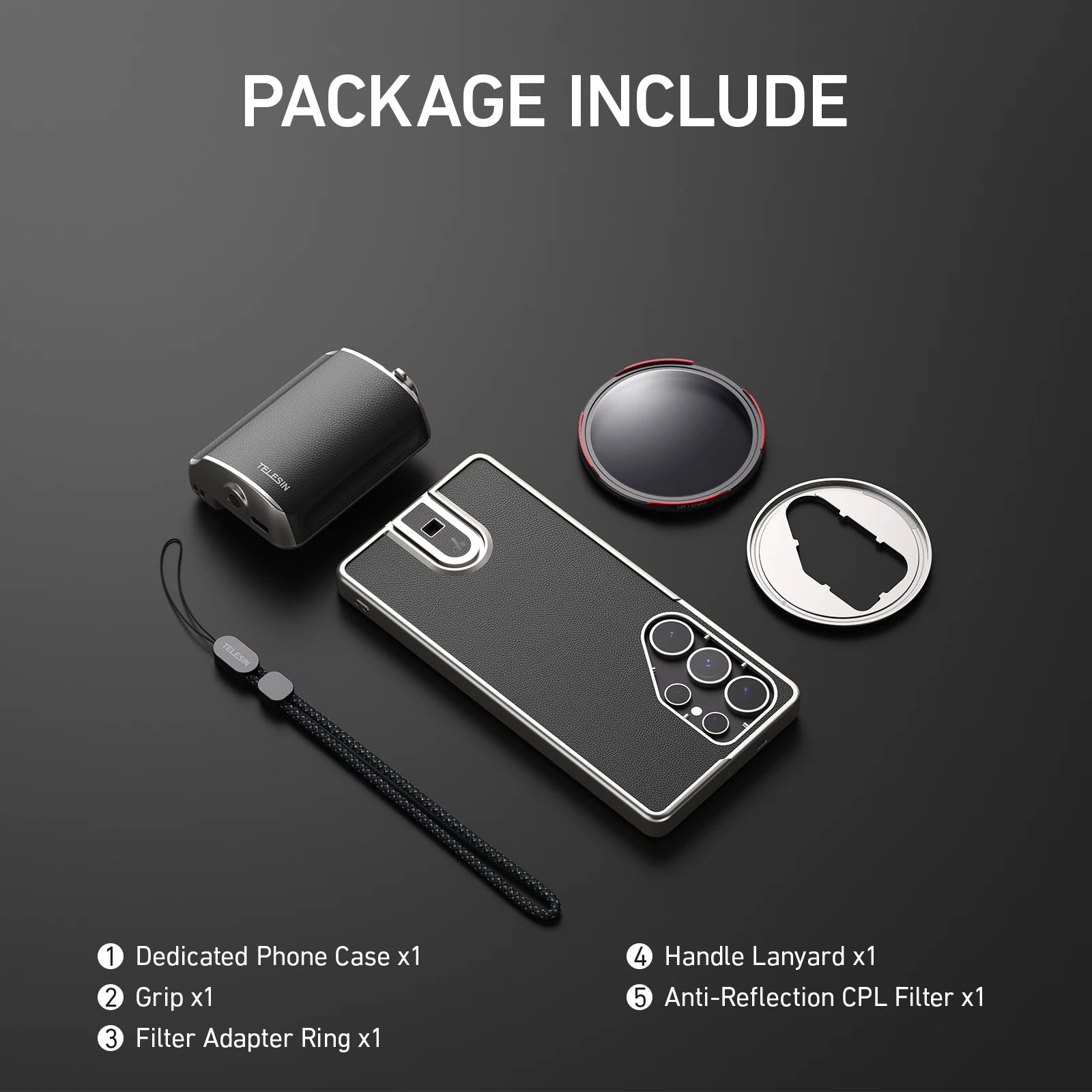 TELESIN Master Shooting Set Phone Camera Hand Grip Phone Holder CPL ND 2-32 Filter Remote Handle For SAMSUNG Galaxy S25 Ultra