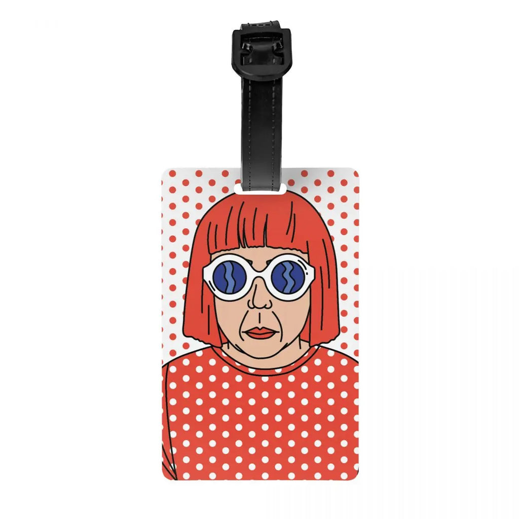 Custom Yayoi Kusama Abstract Painting Luggage Tag Privacy Protection Baggage Tags Travel Bag Labels Suitcase