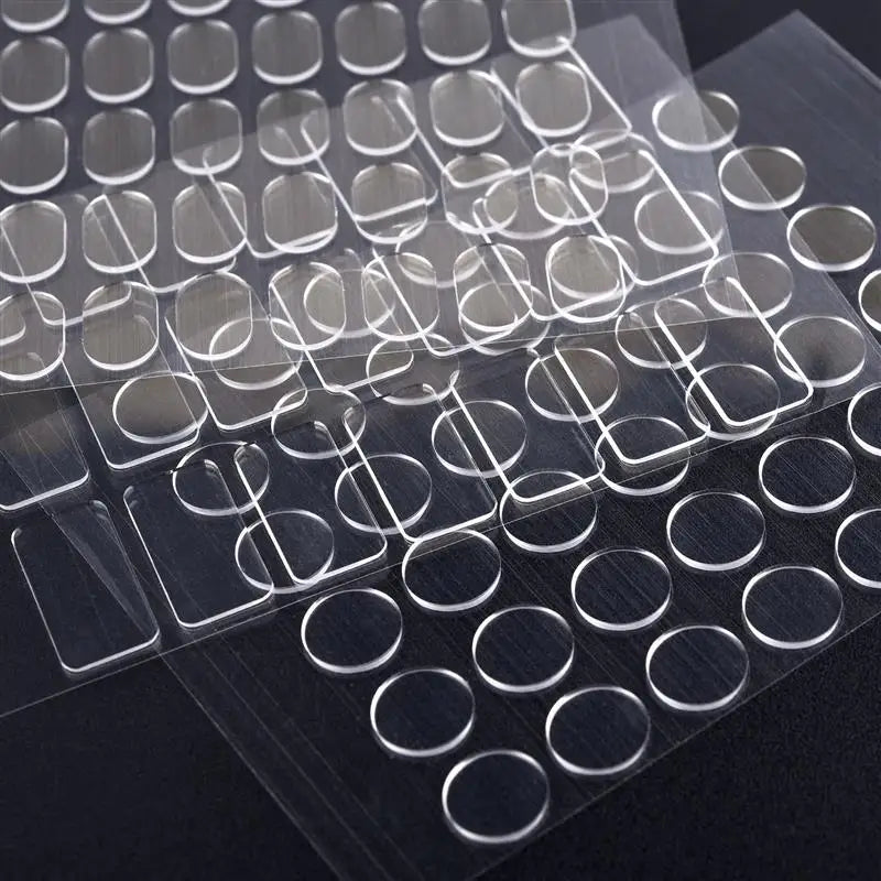 5Sheets Transparent Traceless Nail Art Jelly Double-Sided Tape For Adhesive Tab Fixed Item Supre Sticky Waterproof Breathable