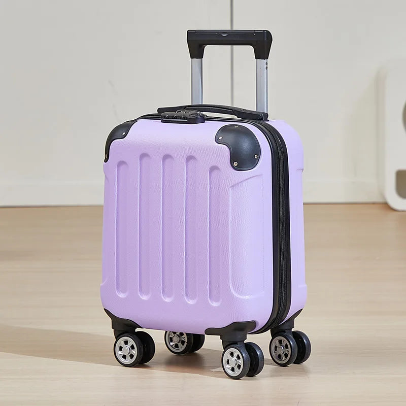 Fashionable Carry-On Luggage 14-inch Cabin-Size Suitcase Perfect for Short Trips Includes Cup Holder and Phone Holder Multi-Dire