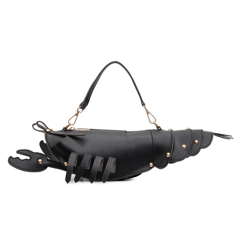 PU Zipper Commuting Crossbody Bags Lobster Shape Niche 2025 High Quality Ladies Bags Solid Color Rivet Fashion Shoulder Bags