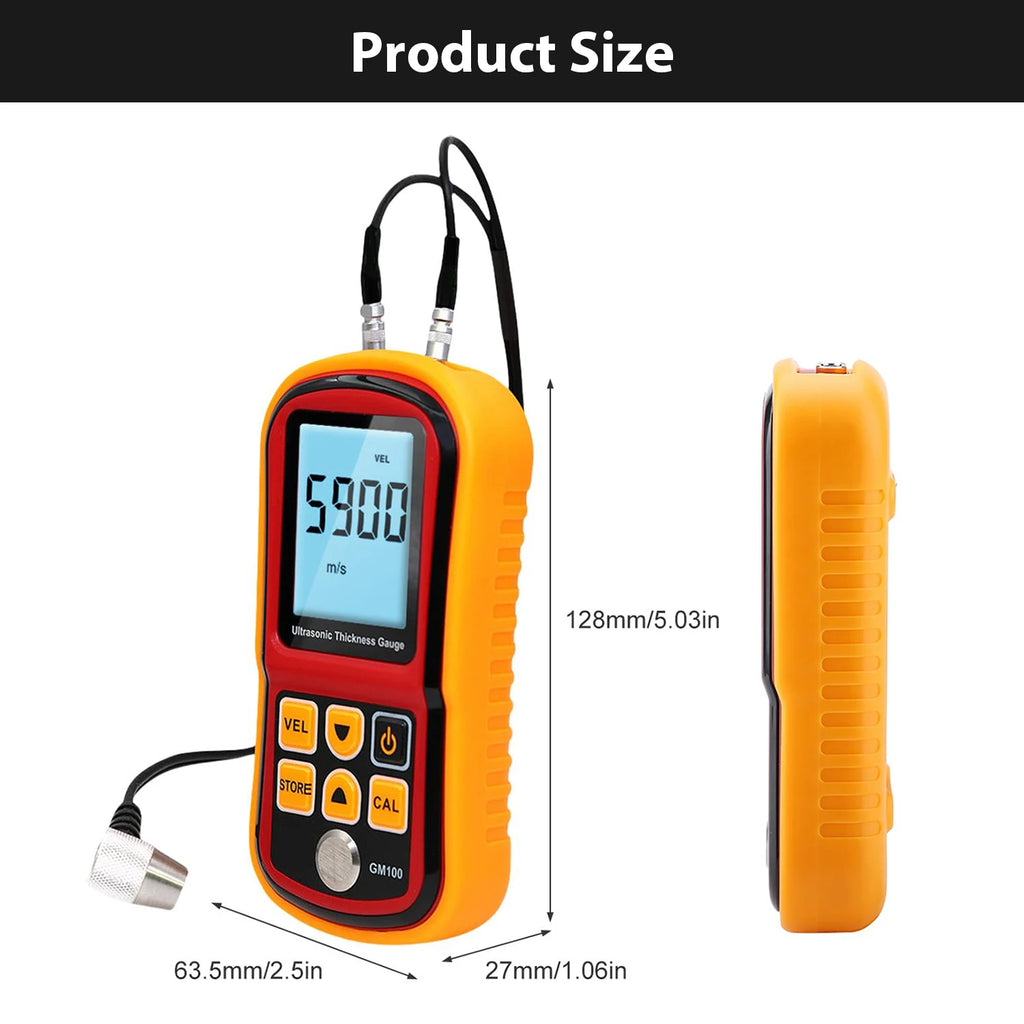 Ultrasonic Thickness Gauge For Cars Metal Meters Paint Thickness Tester Measurement 1.0-300mm Suitable For Various Materials