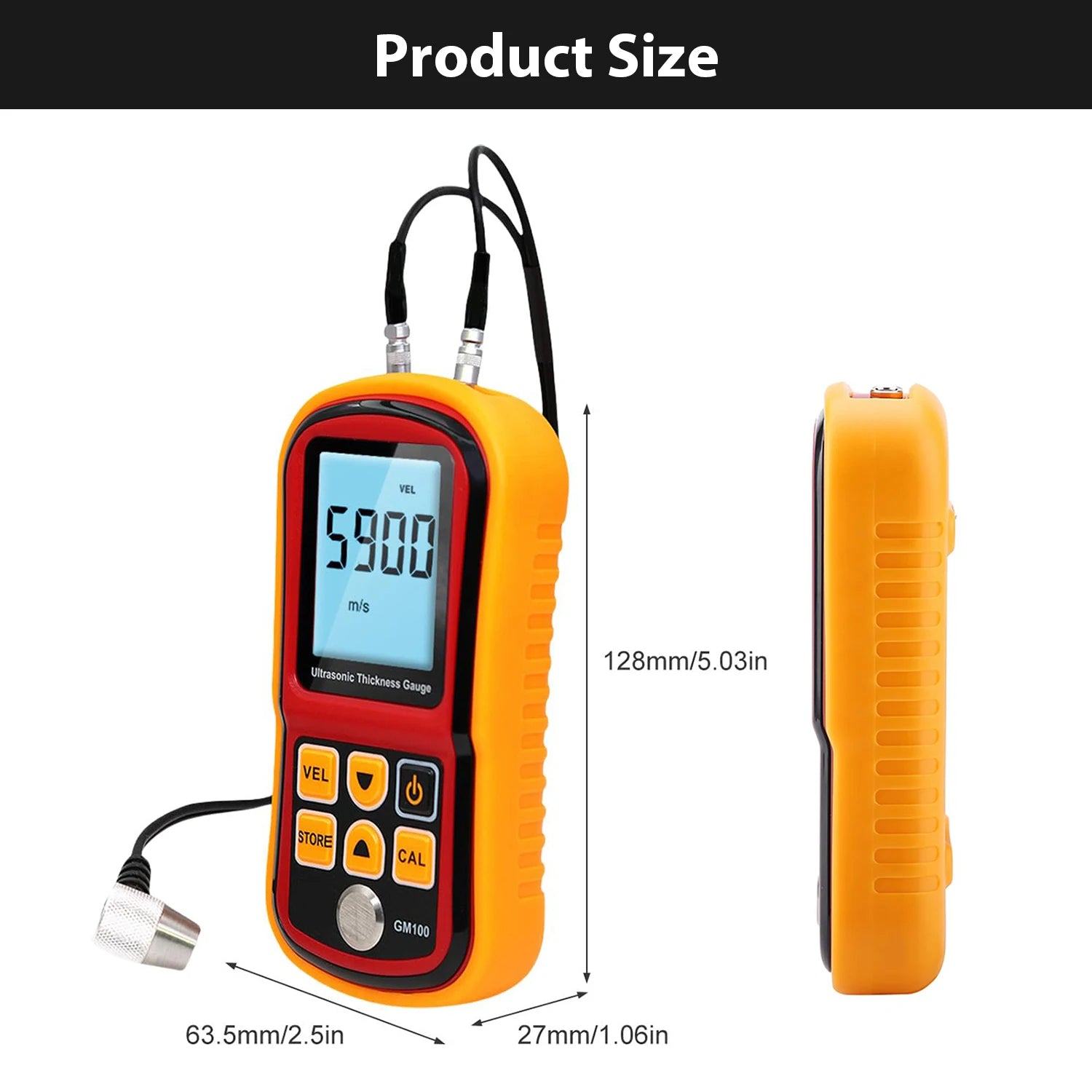 Ultrasonic Thickness Gauge For Cars Metal Meters Paint Thickness Tester Measurement 1.0-300mm Suitable For Various Materials