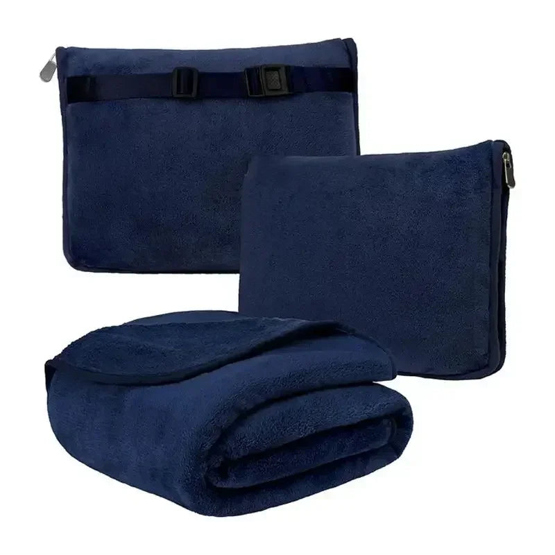 Travel Blanket Cuddle Pillow  2 in 1 Travel Pillow and Blanket Set for Airplanes Fluffy Plush Soft Comfy Thick Lightweight
