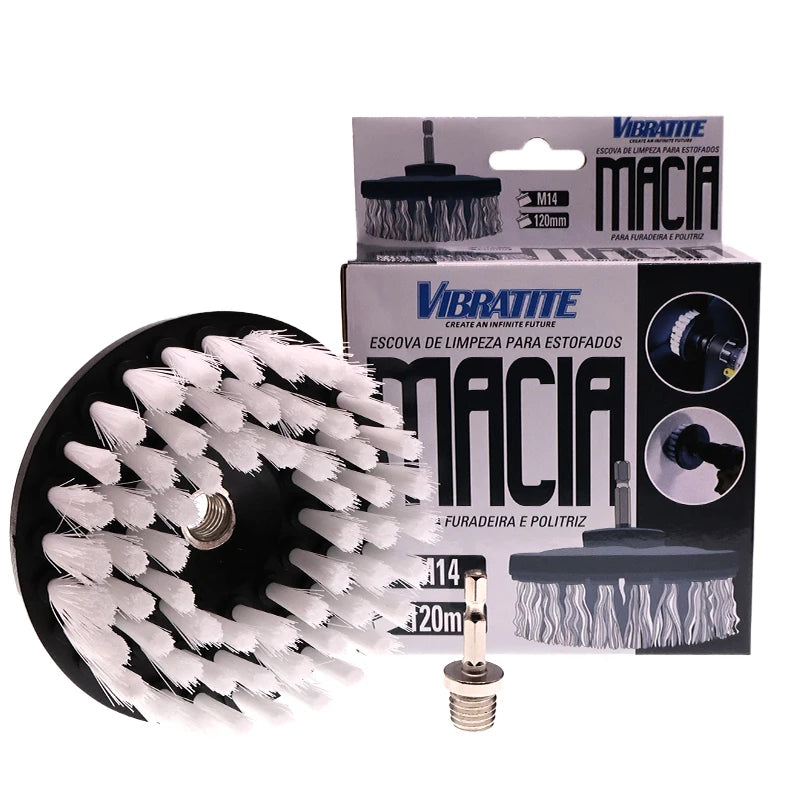 1-3 Pcs 5 Inch Drill Brush Set Multi-Purpose Electric Cleaning Brush Attachment for Carpet Car Seat Kitchen Tile with M14 Thread