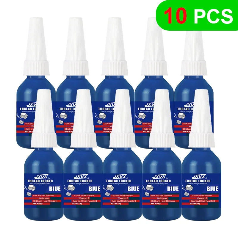 10g Anaerobic Sealing Adhesive - Blue 243 (Medium Strength) Removable Anti-Slip Threadlocker - Red 271 (High Strength) 10 pcs