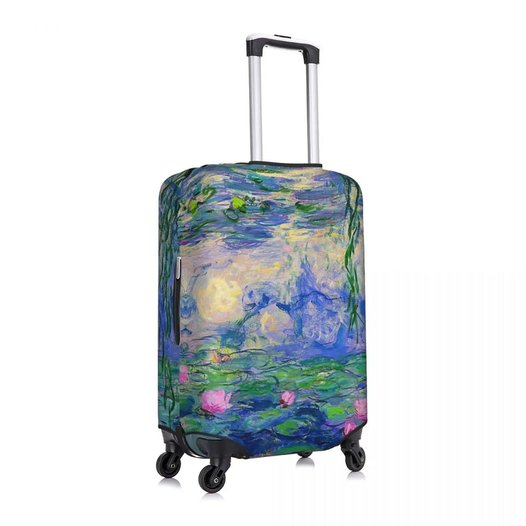 Water Lilies Oil Painting Suitcase Cover Holiday Monet Nature Elastic Luggage Accesories Business Protector