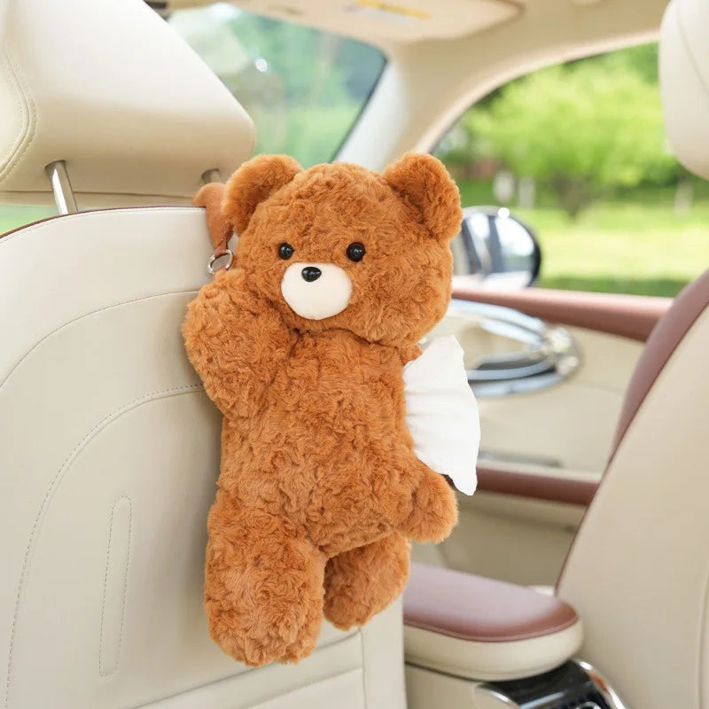 1pc Universal Car Tissue Hanger Doll Cute Creative Hanging Tissue Holder Plush Vehicle Tissue Case  Paper Box