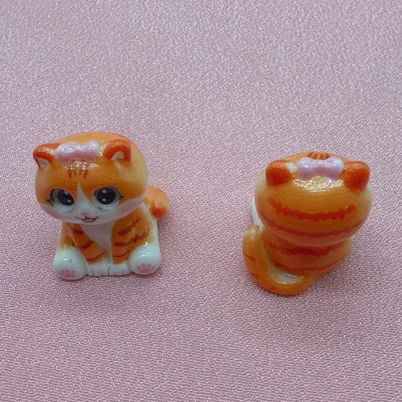 10pcs 3D Beach Kitten Cartoon Handmade DIY Accessories Cream Gel Resin Small Accessories Material Pack