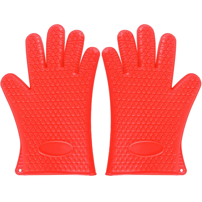 1/2Pcs Oven Mitts Baking Gloves 230 Heat Resistant Silicone Glove Kitchen Thicken Barbecue Oven Cooking Glove BBQ Grill Gloves