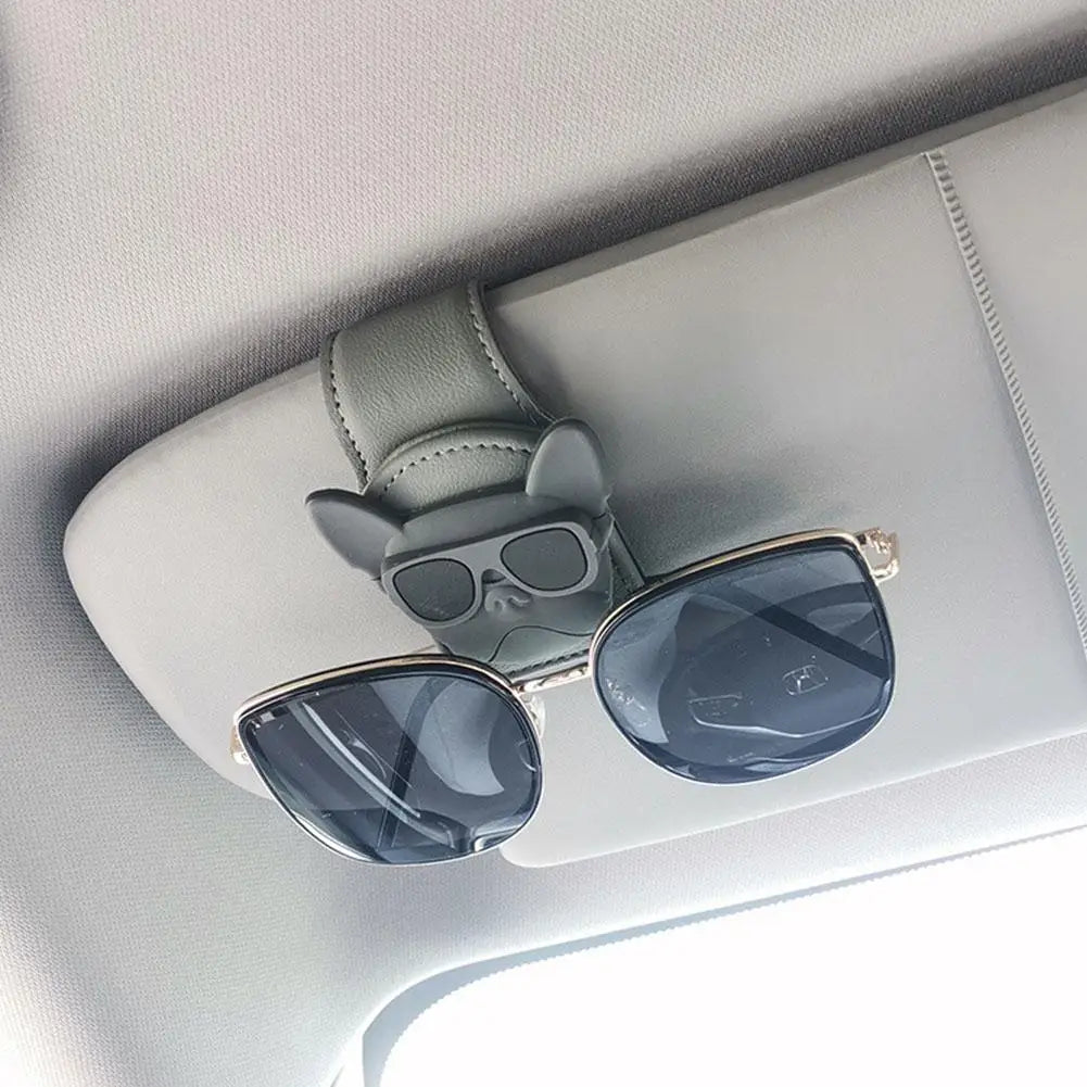 1Pcs Sunglasses Holder Is Suitable For Car Sunshades Magnetic Leather Sunglasses Clip And Ticket Clip Car Sunshade Accessories ﻿