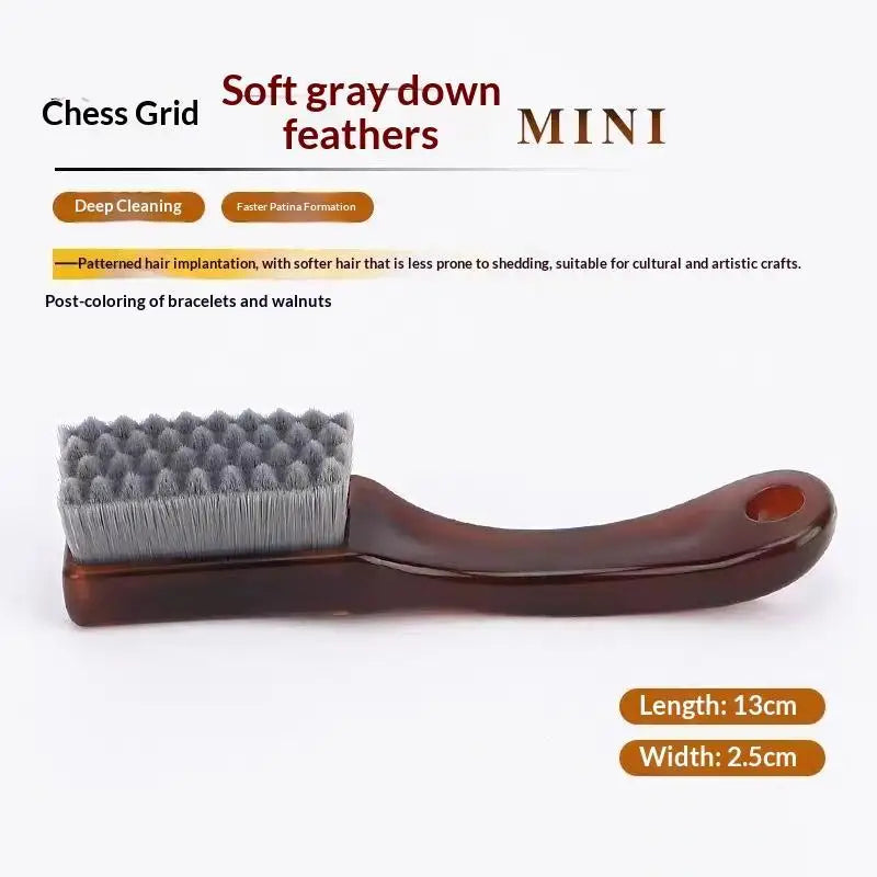 【A】New Portable Checkerboard 10000 Bristle Antique Polishing Brush For Diamond Walnut Olive Pit Deep Cleaning Brightening