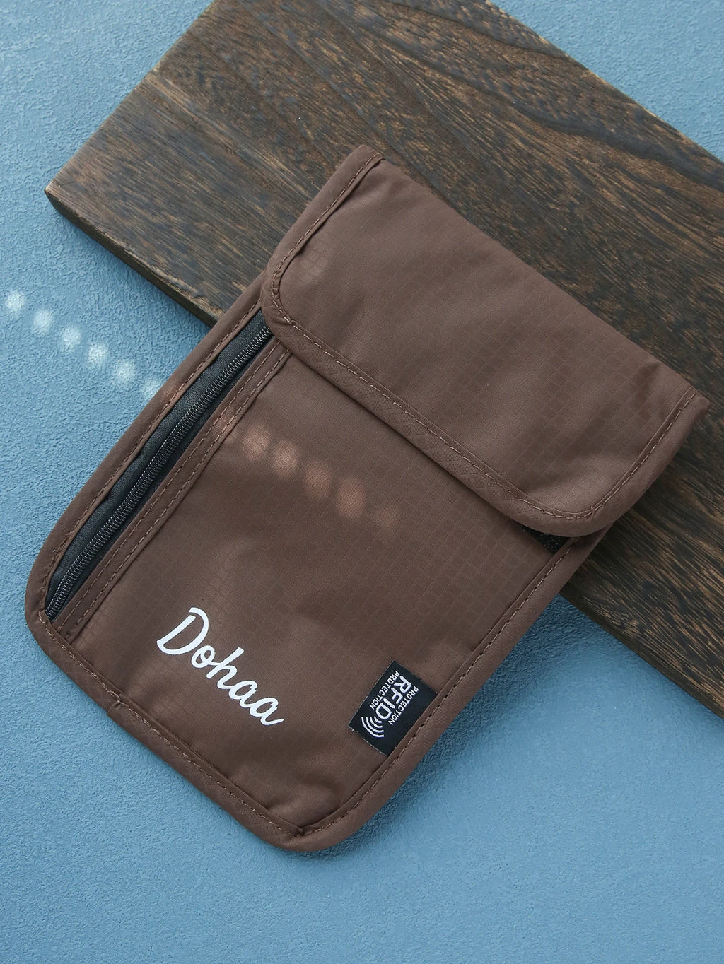 Custom Name RFID Blocking Neck Pouch Passport Bag Anti Radiation Nylon Travel Neck Wallet Portable Crossbody ID Card Holder