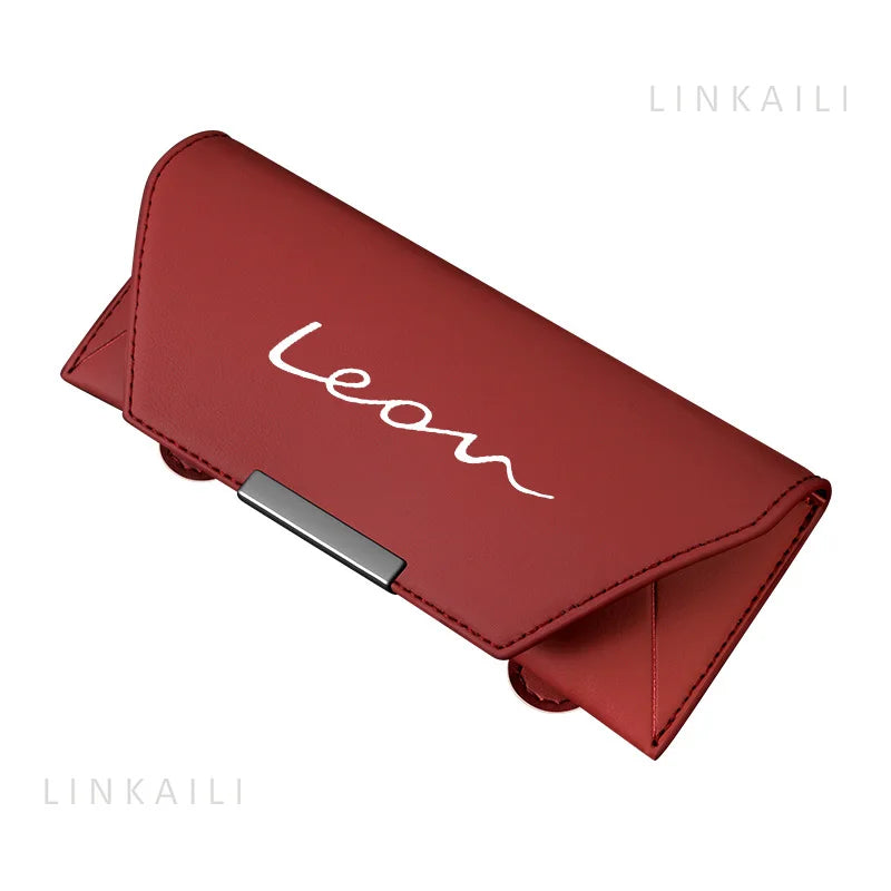 Customized logo car sun visor glasses clip for SEAT leon Arona Ateca IBIZA car owner driving sunglasses storage rack accessories