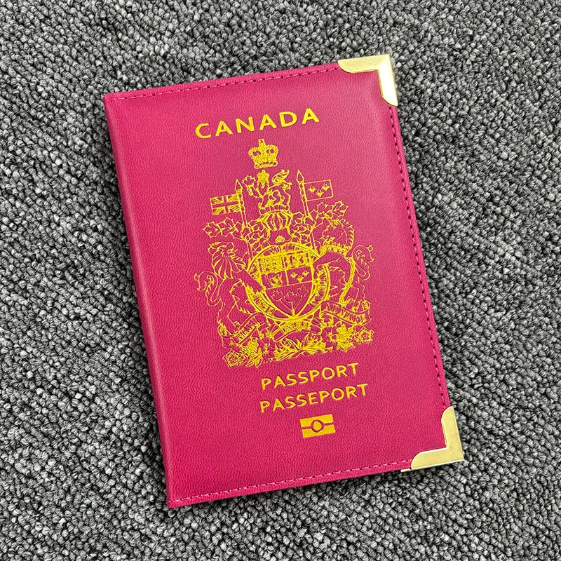 Canada Passport Cover Protector for Women Men Travel Pu Leather Canadian Passport Cards Case Protector Holder Travel Wallet