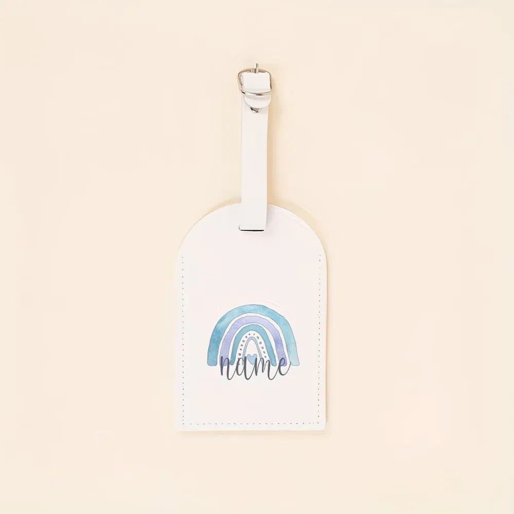 Custom Personalized Rainbow Name Luggage Tags PU Material Suitcase Travel Accessories Bag Tags Birthday Wedding Gifts