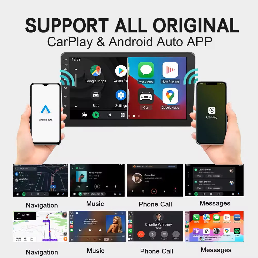 2026 Upgraded 2-in-1 Wireless CarPlay & Android Auto Adapter, Type-C Port | Wired to Wireless Dongle | Plug & Play