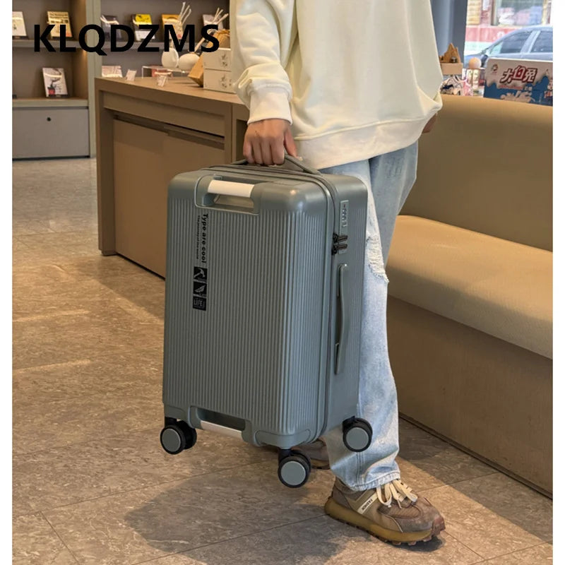 KLQDZMS Men's Suitcase ABS+PC Boarding Box 20"22"24"26 Inch Large Capacity Trolley Case Women's Business Rolling Luggage