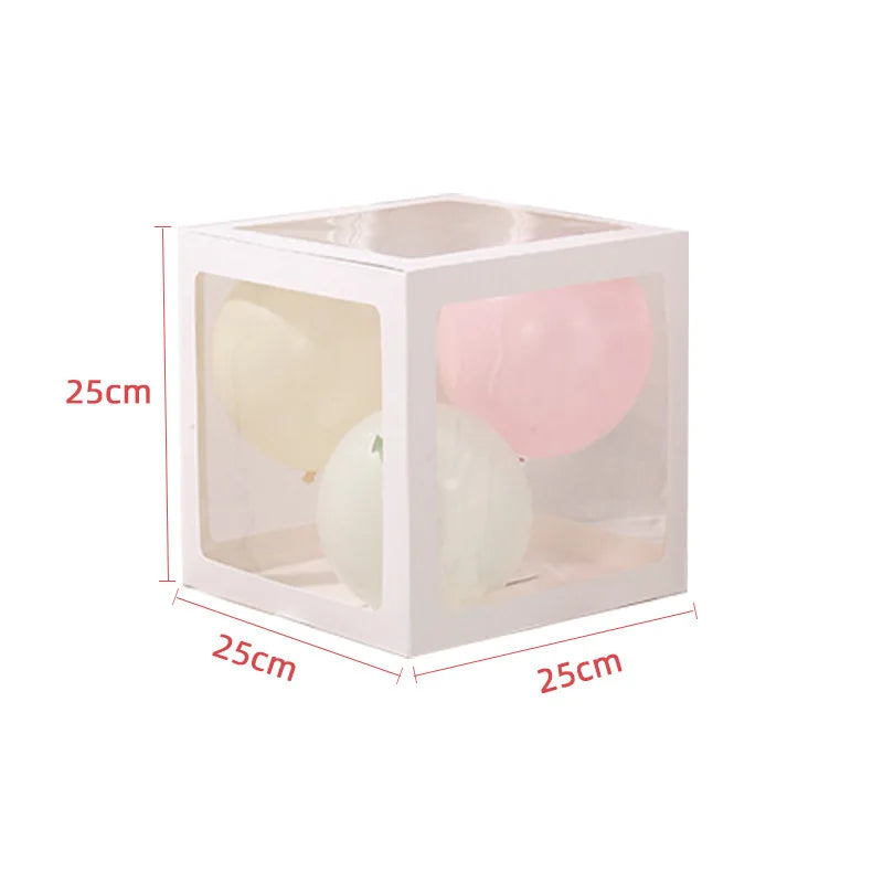 25/30cm Custom Transparent Letter Box A-Z Baby Shower Girl 1st Birthday Party Decoration Kids Wedding Birthday Balloon DIY Box