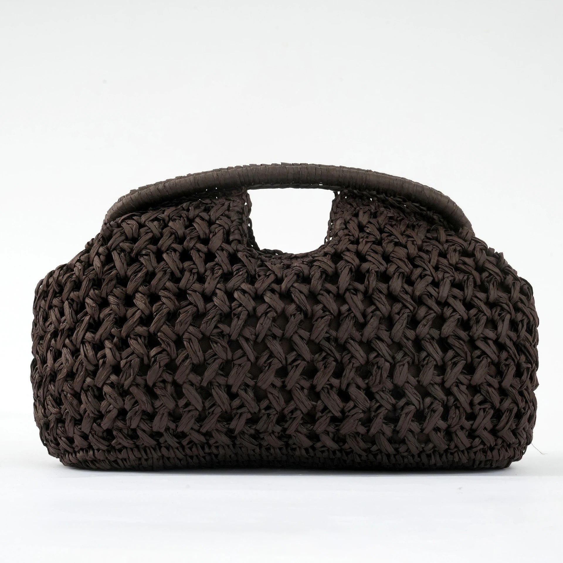 New Hollow Woven Bag Straw Clip Bag for Women Clutch Purse Crossbody Clip Bag Niche Summer