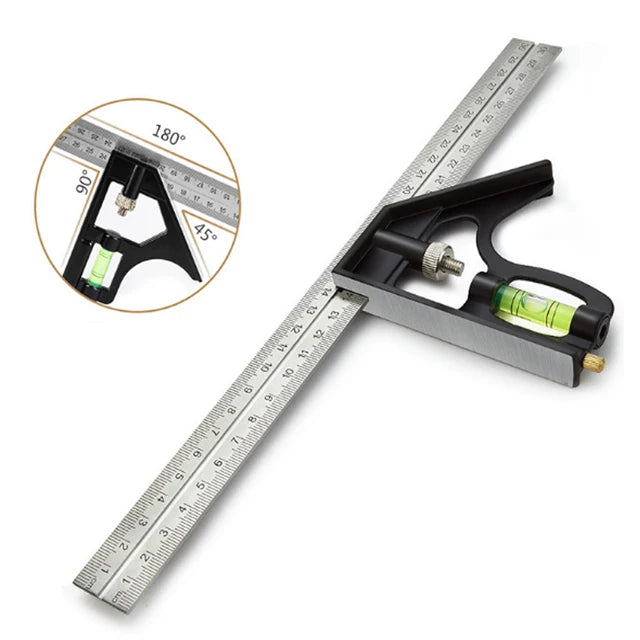 Multifunction Angle Ruler Positioning Limiter Marking Ruler 45/90 Degree Square Right Angle Ruler Line Scriber Measuring Tools