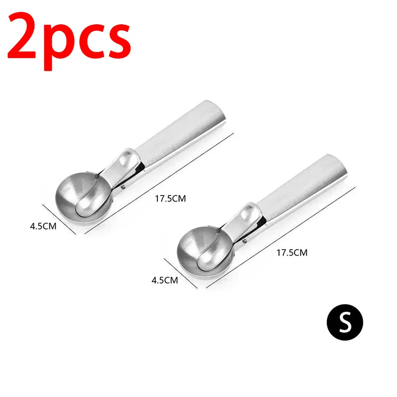 Stainless Steel Ice Cream Spoon Multifunctional Spoon for Ice Cream Dual-Purpose Scoop Fruit Watermelon Spoon Ball Scoop BJL001