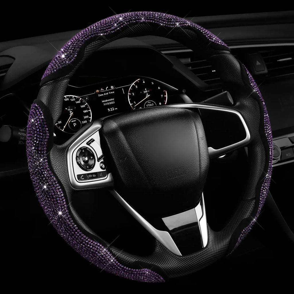 Popular diamond-encrusted steering wheel buckle, fashionable sports, butterfly design, non-slip and wear-resistant design