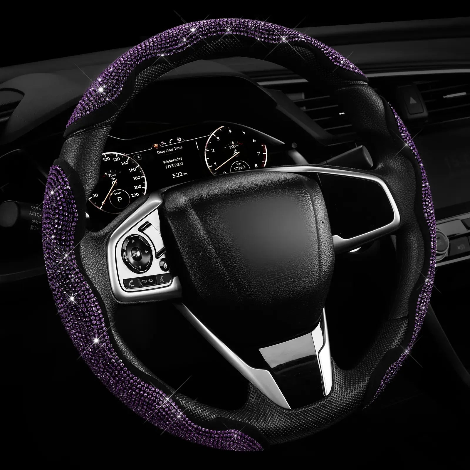 Popular diamond-encrusted steering wheel buckle, fashionable sports, butterfly design, non-slip and wear-resistant design