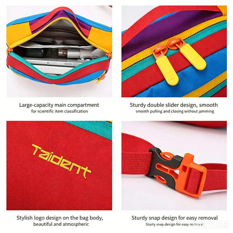 1PCS Colorful Storage Bag Portable Large-capacity Waterproof Fabric Chest Bag with Zipper Multi-purpose Sundries Storage Bags