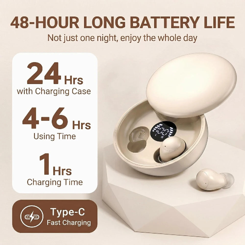 Sleep Invisible Earphone Mini Hidden Headphones in Ear IPX5 Waterproof Wireless Bluetooth Earbuds with Mic HIFI Music Headset